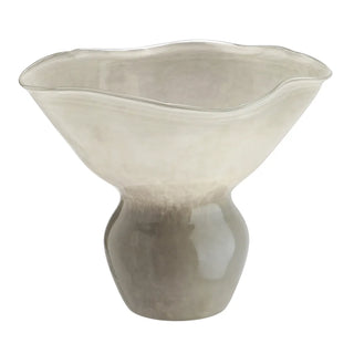 Georgiana Vase cream gray beige glass flute