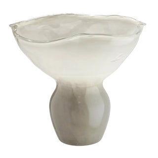 Georgiana Vase large cream beige gray glass flute