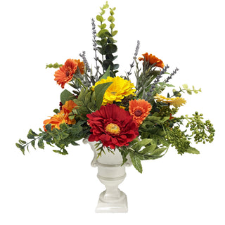 Gerber Daisy in White Pot Arrangement
