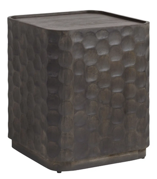 Gibson End Table Brown cube honeycomb rich brown stain