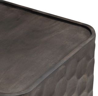 Gibson End Table Brown honeycomb rich brown stain cube