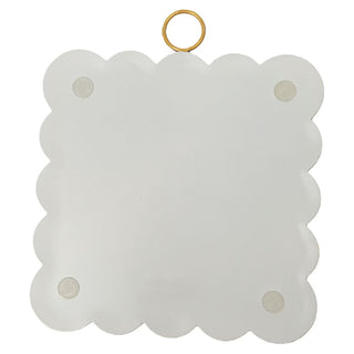 Gilded White Pumpkin Mini Scallop Metal Art gold fall autumn