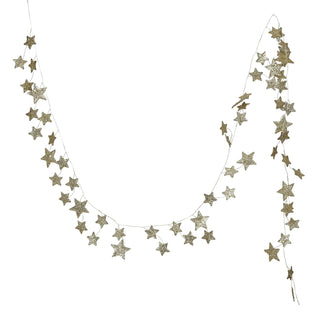 Glitter Paper Star Garland in Gold glitter