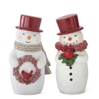 Glittered Snowman with Red Top Hat Assorted