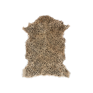 Goat Fur Rug with Leopard Print 2'x3'