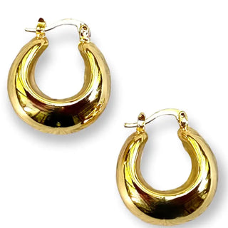 Gold Basket Hoop Earrings
