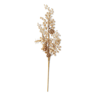Gold Berry Bell & Pinecone Stem