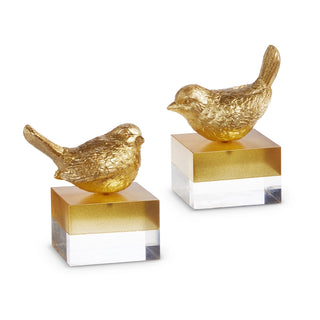 Gold Bird on Two Toned Block, Assorted crystal