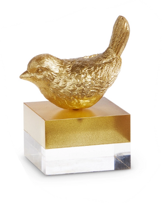 Gold Bird on Two Toned Block, Assorted crystal