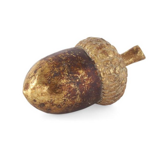 Gold & Bronze Textured Resin Acorn 6.25" distress copper