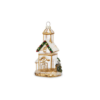Gold Church Ornament glass gold red green white