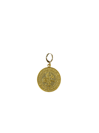 Gold Coin Scarf Charm