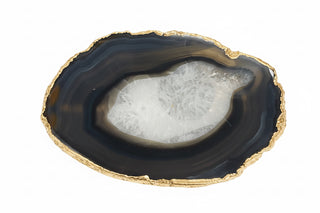 Gold Edge Agate Slice natural gray