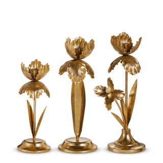 Gold Flower Candleholder Assorted flower integrate petal