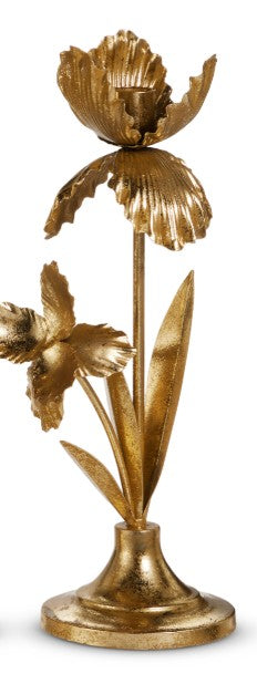 Gold Flower Candleholder Assorted large petal integrate