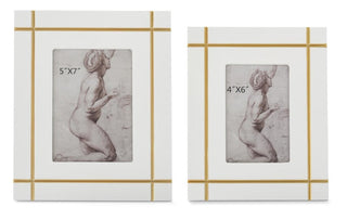 Gold Inlay White Photo Frame Assorted