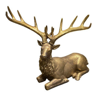 Gold Laying Deer 16"