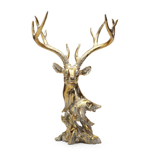 Gold Leaf Deer Decor statue bust wildlife rustic