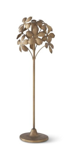 Gold Metal Flower Taper Candleholder Assorted