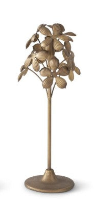 Gold Metal Flower Taper Candleholder Assorted