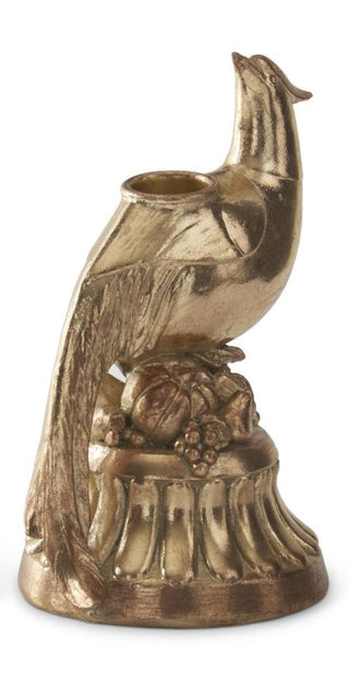 Gold Resin Pheasant Taper Candleholder Assorted