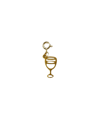 Gold Wine Glass Clip Charm