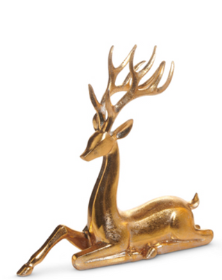 gold deer sitting resin