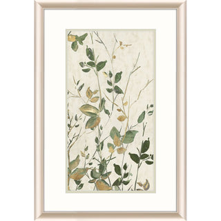 Golden Green Branches Artwork Assorted
Framed artwork with green leaves and branches on a beige background with a white mat