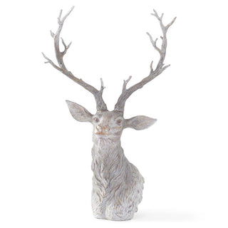 Gray Washed Woodgrain Resin Deer Bust 28"