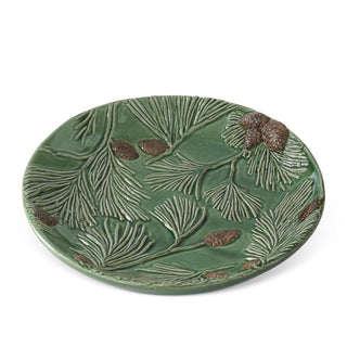 Green Ceramic Pinecone Plate 9"