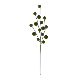 Green Flocked Ball Stem