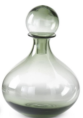 Green Glass Vase with Stopper Assorted