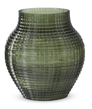 Green Grid Pressed Vase Assorted