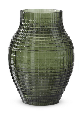 Green Grid Pressed Vase Assorted