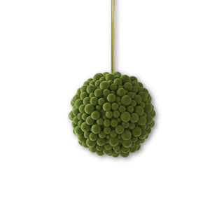 Green Multi Size Pompom Ball Ornament 4.75"