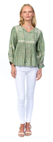 Green Tila Willow Top