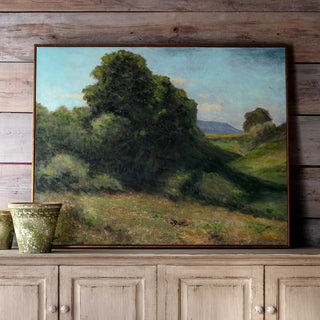 Green Valley Remarque Floating Canvas green hill tree blue sky