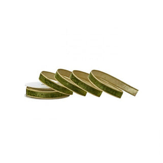 Green Velvet with Metallic Dupion Backing Ribbon 1" SOLD BY THE FOOT