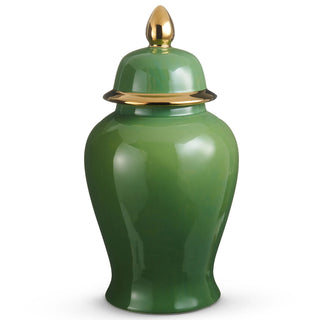 Green and Gold Ginger Jar 18.5"