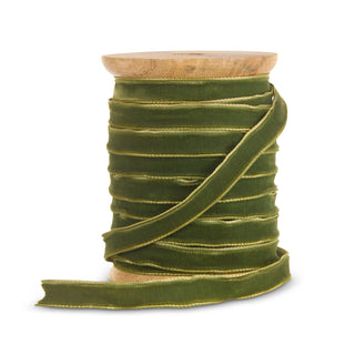 Green with Gold Edge Ribbon .5" - SOLD BY THE FOOT