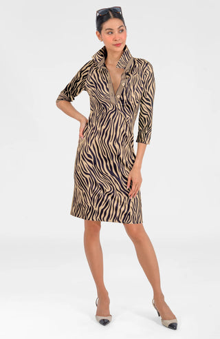 Gretchen Scott Everywhere Dress Animal Instinct in Zebra Khaki