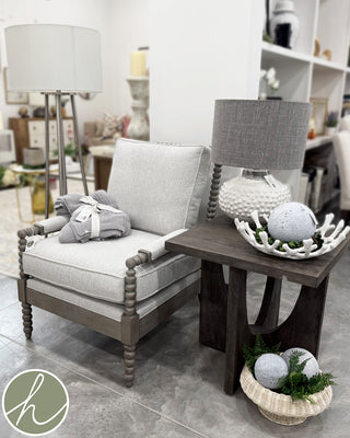 Griffin Occasional Chair in Almond and Silver