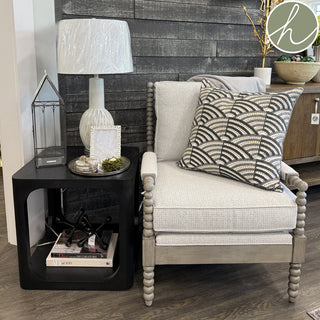 Griffin Occasional Chair in Almond and Silver