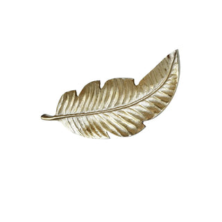 Gwin Medium Leaf Tray gold aluminum metal