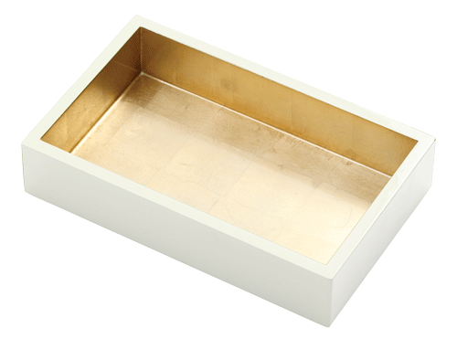 Ivory with Gold Lacquer Guest Towel Napkin Holder