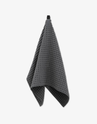 Geometry Waffle Hand Towel in Charcoal
