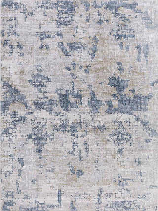 An ivory blue, high-low textured area rug with a plush pile. Hamilton Ivory Blue 2'x3' Rug
