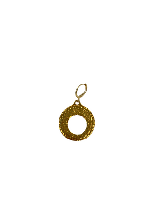 Hammered Circle Scarf Charm, gold