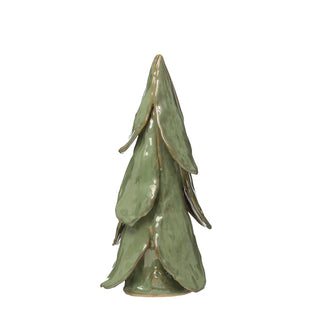 Handmade Stoneware Tree with Reactive Glaze in Mint green