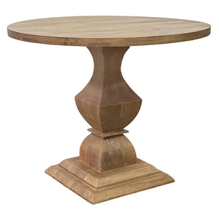 Hawthorne Traditional Round Pedestal Bistro Dining Table mango wood medium brown